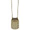 Antiqued Gold Ethnic Fringe Pendant Necklace