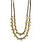Tan Cord 2 Line Gold Triangles Necklace