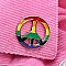 Rainbow Stripe Peace Sign Enamel Pin