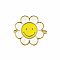 Spring Smile White Daisy Happy Face Ring