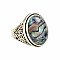 Vintage Silver Scroll Shell Ring