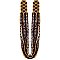 Multi Line Black & Gold Bead Necklace