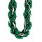 Green & Clear Bead Twisted Rope Necklace