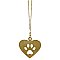 Gold Dog Paw Heart Necklace