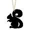 Gold & Black Resin Squirrel Necklace