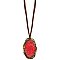 Red Faux Stone Pendant Necklace