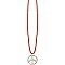 Leather Cord Silver Metal Peace Sign Necklace