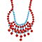 Red & Turquoise Bead Bib Necklace