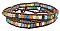 26" Brown Leather & Multi Square Mosaic Bead Wrap Bracelet