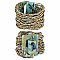 Mint and Gold Beaded Strands Large Clasp Bracelet