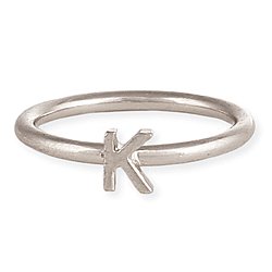 Silver Initial Stacking Ring